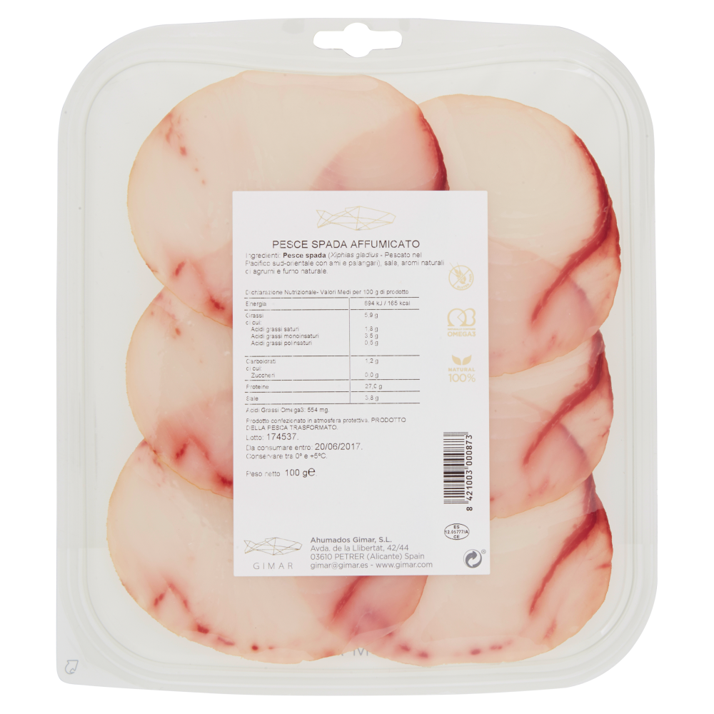 Gimar Smoked Pesce Spada Affumicato 100 g