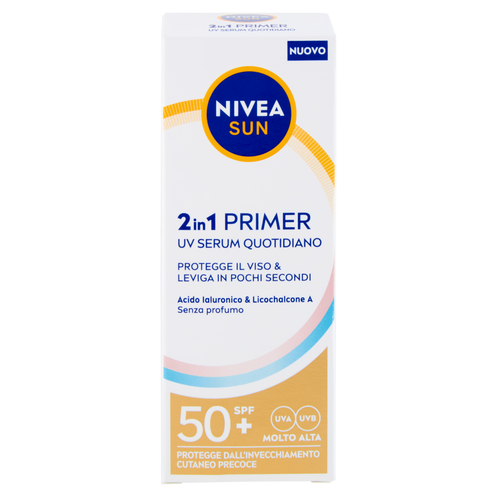Nivea Sun 2in1 Primer UV Serum Quotidiano SPF 50+ Molto Alta 30 ml
