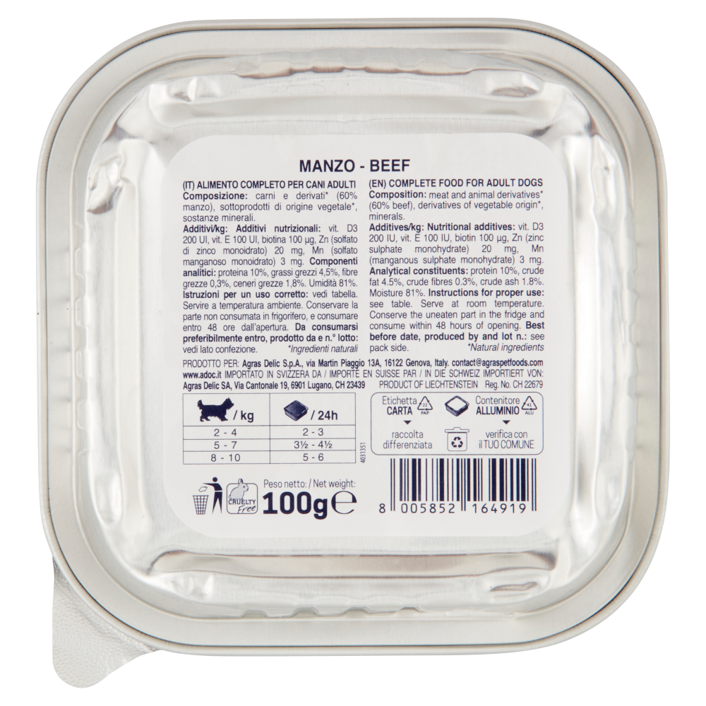 ADoC Day by Day Monoprotein Cotto al vapore Manzo 100 g