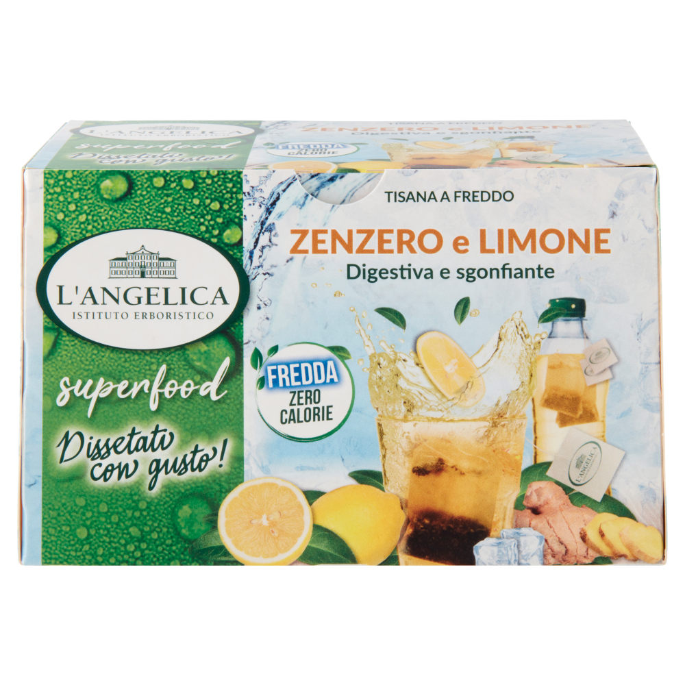 L'Angelica superfood Tisana a Freddo Zenzero e Limone 18 Filtri 31,5 g