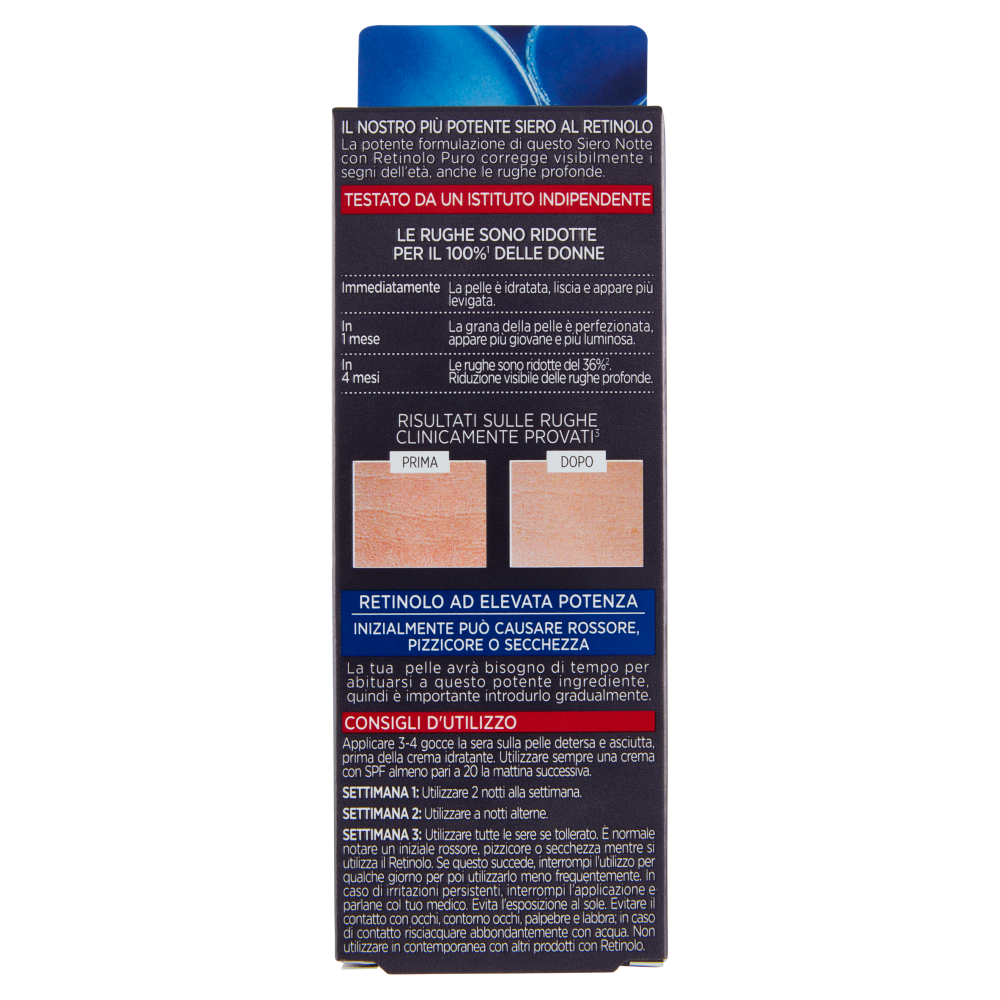 L'Oréal Paris Siero Notte Revitalift Laser X3, Azione Antirughe Anti-Età con Retinolo Puro, 30 ml