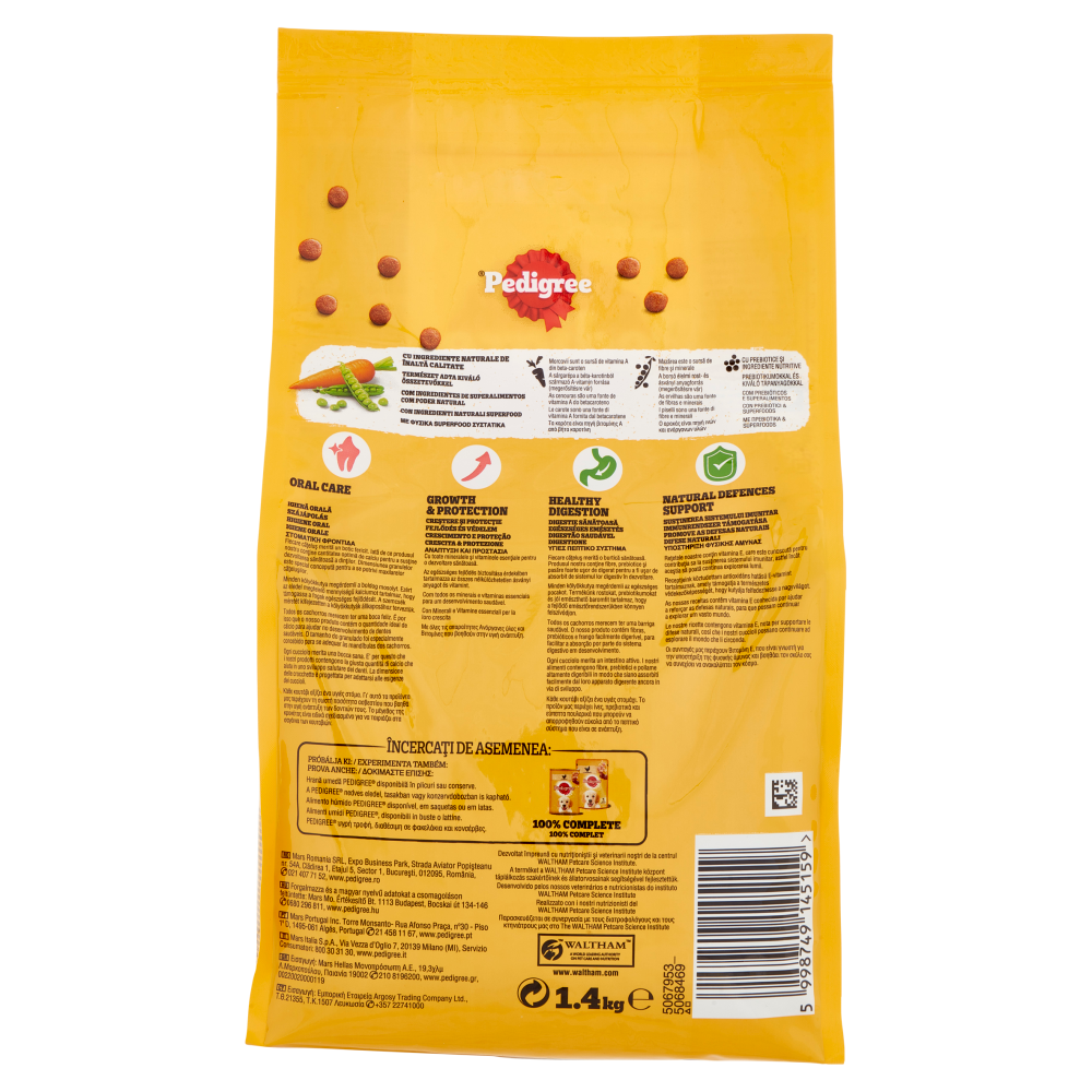 Pedigree Cibo Secco Cane Junior Piccolo Pollame Verdure 1.4Kg