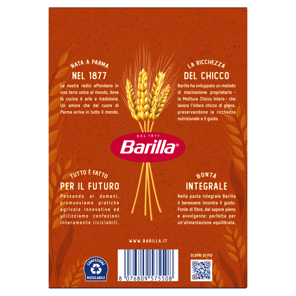 Barilla Pasta Integrale Mezze Penne Rigate 500g