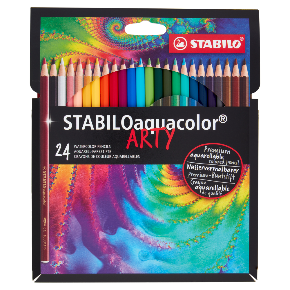 Astuccio cartone da 24 matite colorate triangolari Black Edition Faber