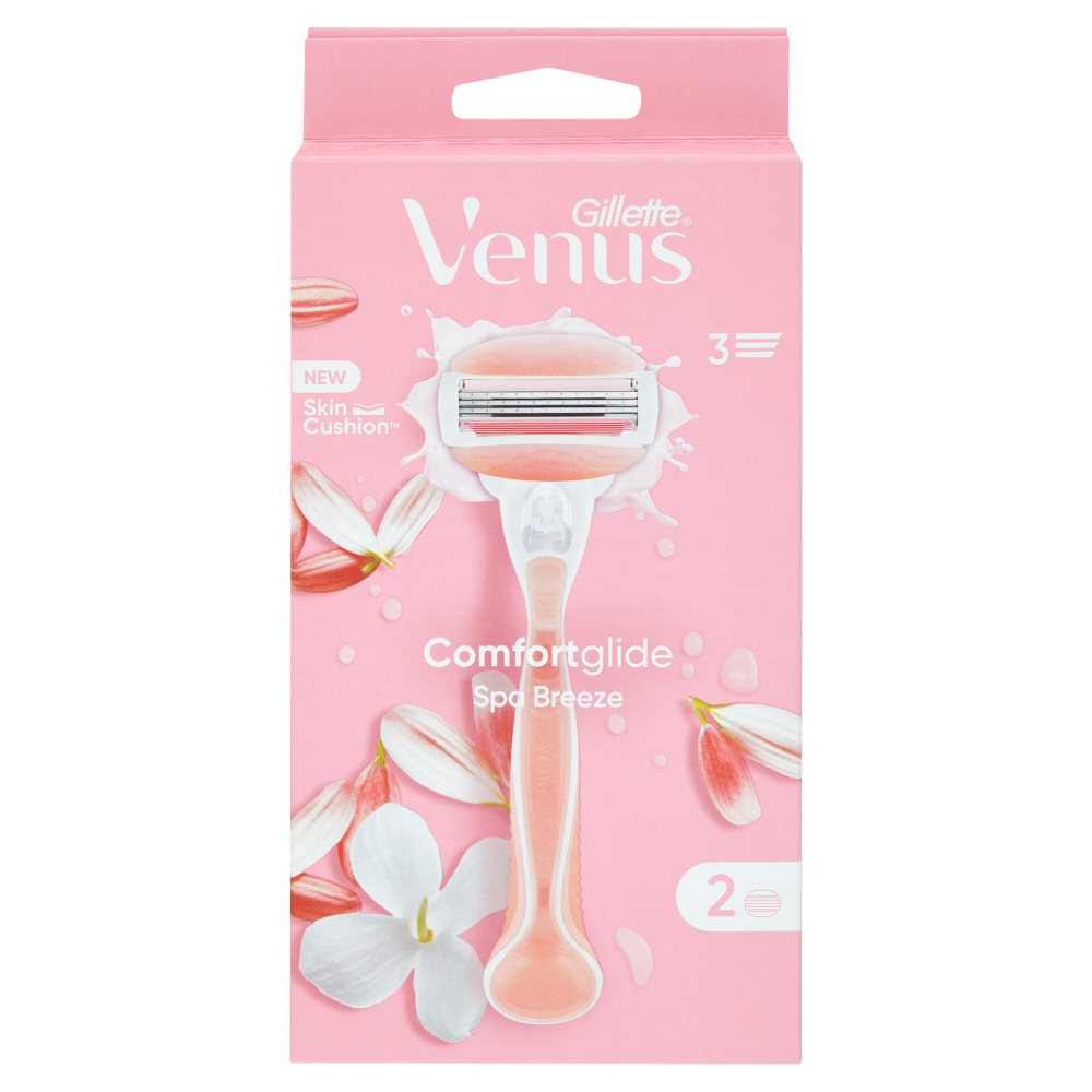 Gillette Venus Rasoio Donna Comfortglide Spa Breeze a 3 Lame, 1 Manico + 2 Lamette Donna