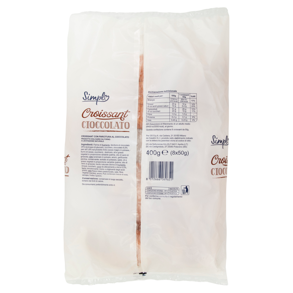 Simpl Croissant Cioccolato 8 x 50 g