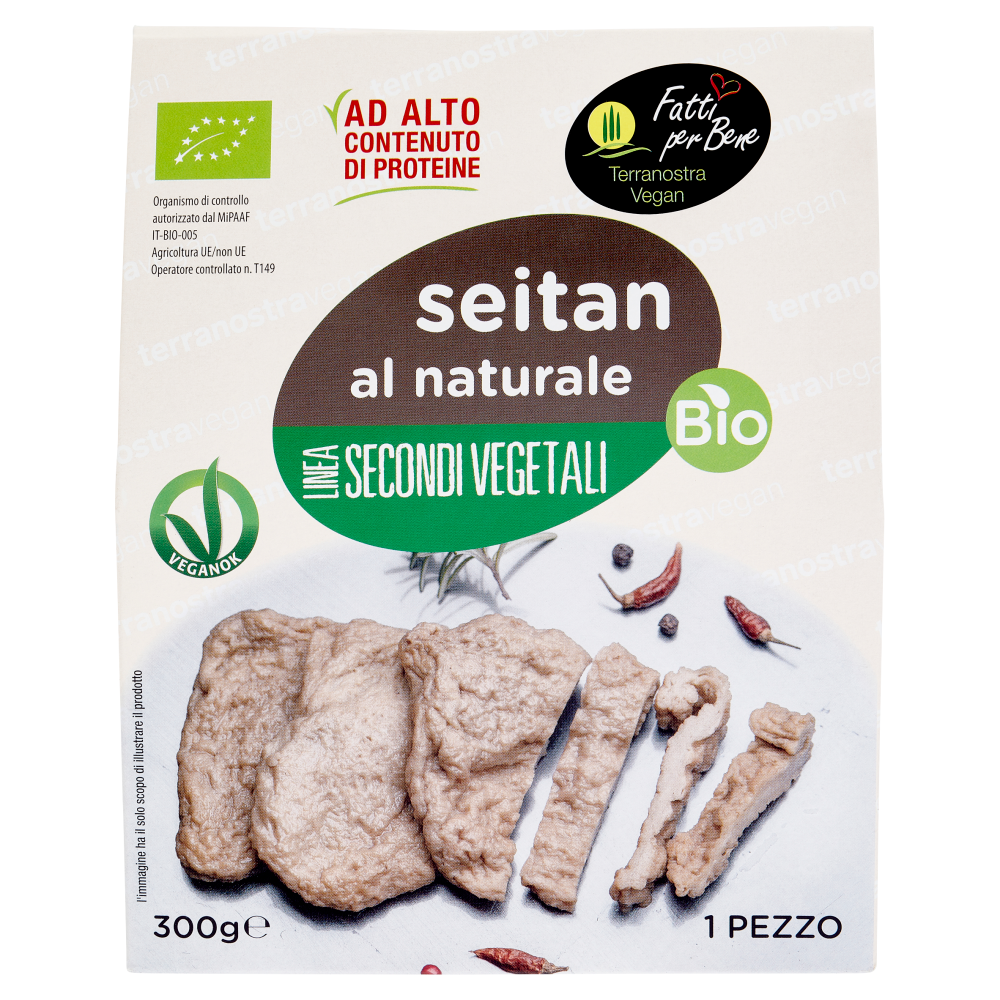 Terranostra Vegan Linea Secondi Vegetali Bio seitan al naturale 1 Pezzo 300 g