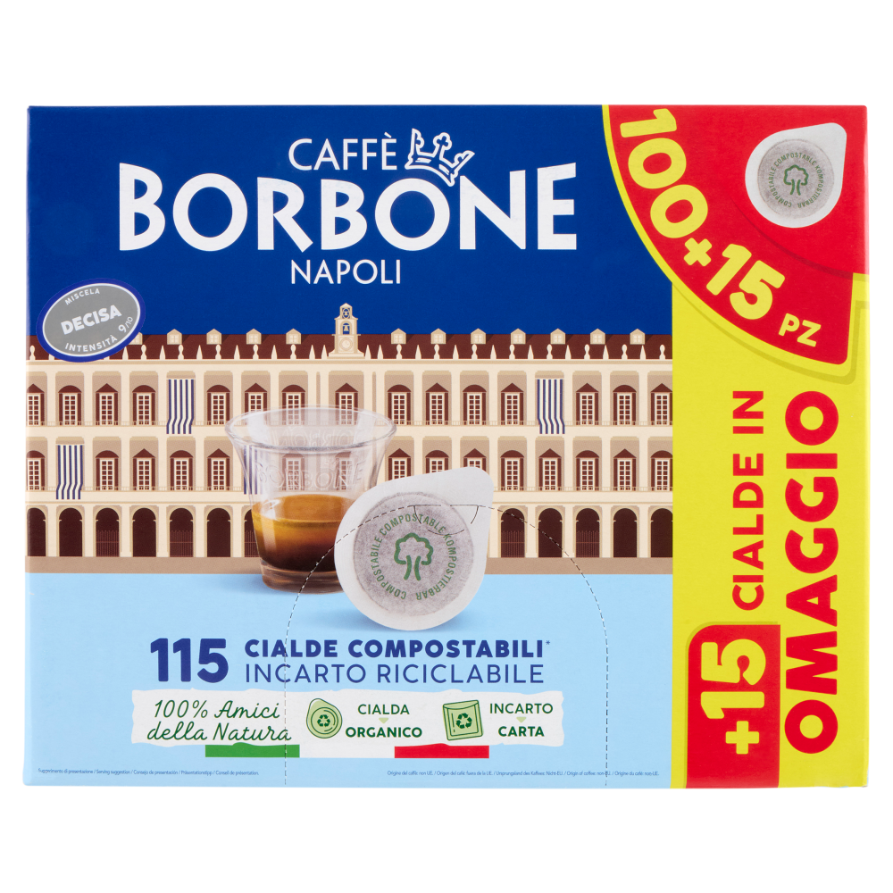 Caff&egrave; Borbone Miscela Decisa Cialde Compostabili* 115 x 7,2 g