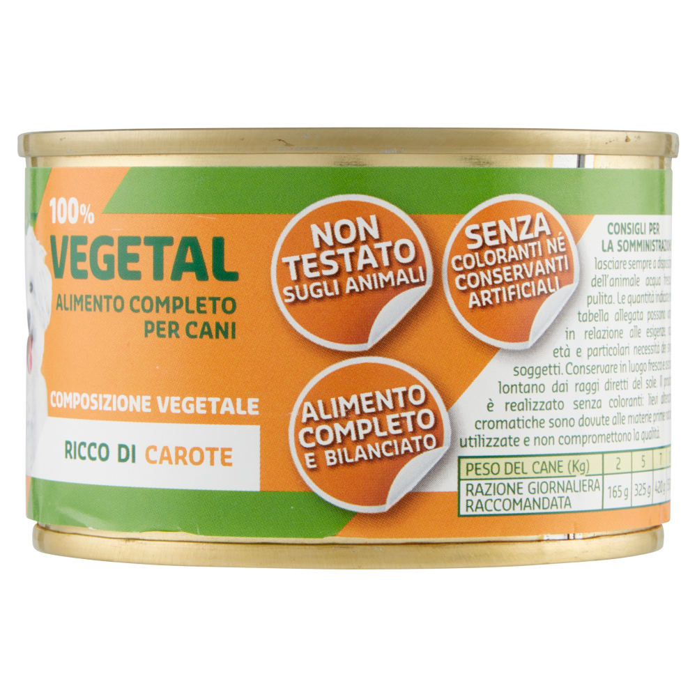 Amico Veg 100% Vegetal Alimento Completo per Cani Ricco di Carote 150 g
