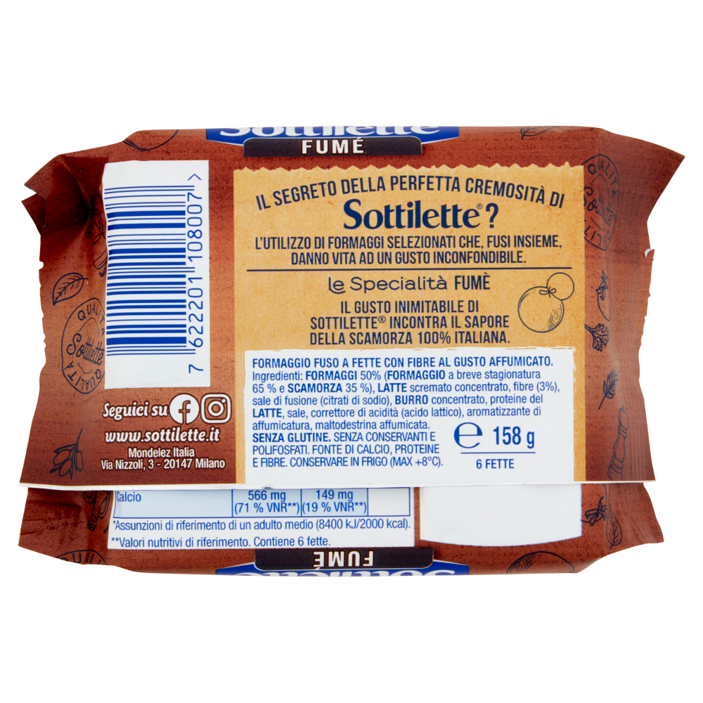 Sottilette Fumé con Scamorza -  formaggio fuso a fette con Scamorza - 158 g