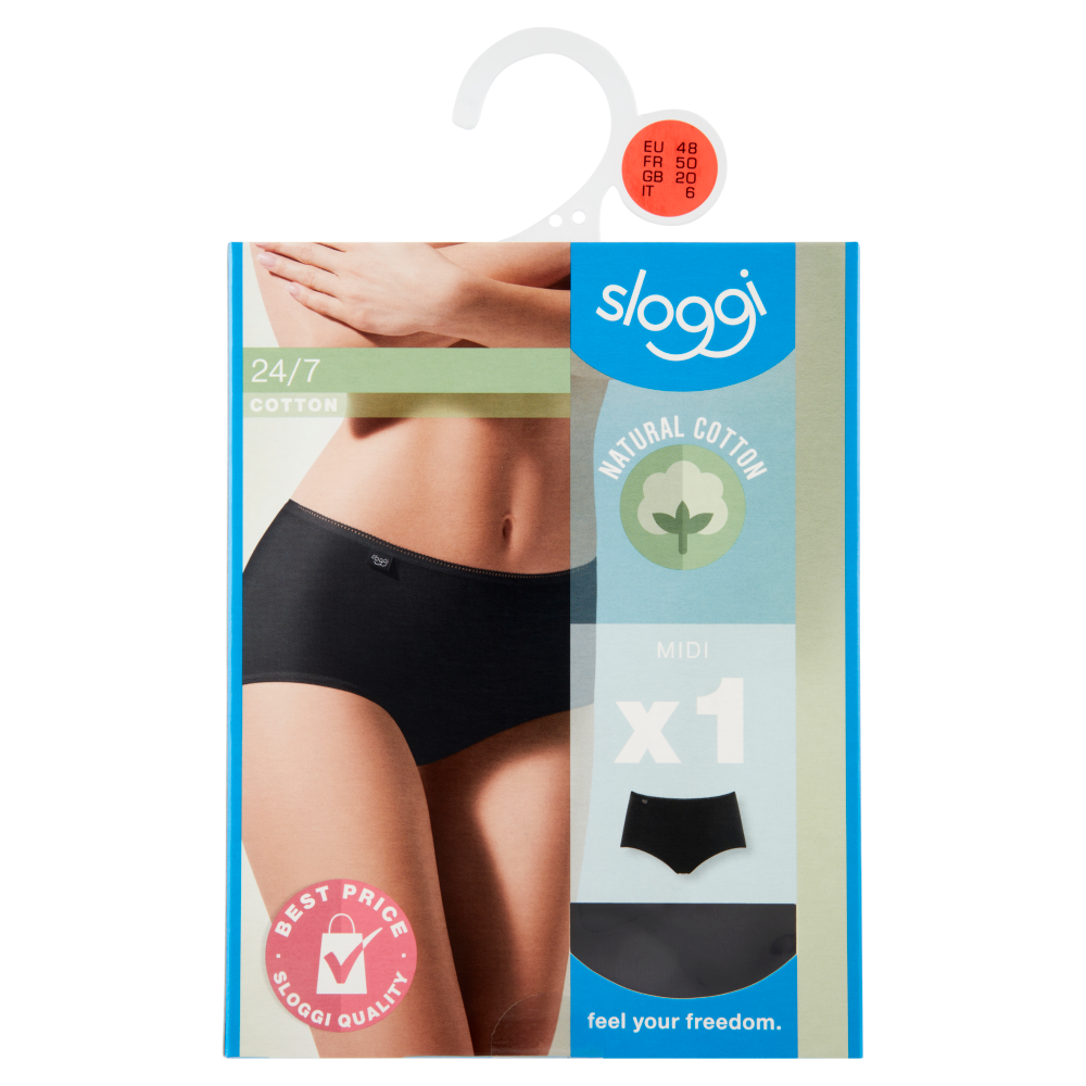 sloggi 24/7 Cotton Midi tg. 6 Black 1 pz