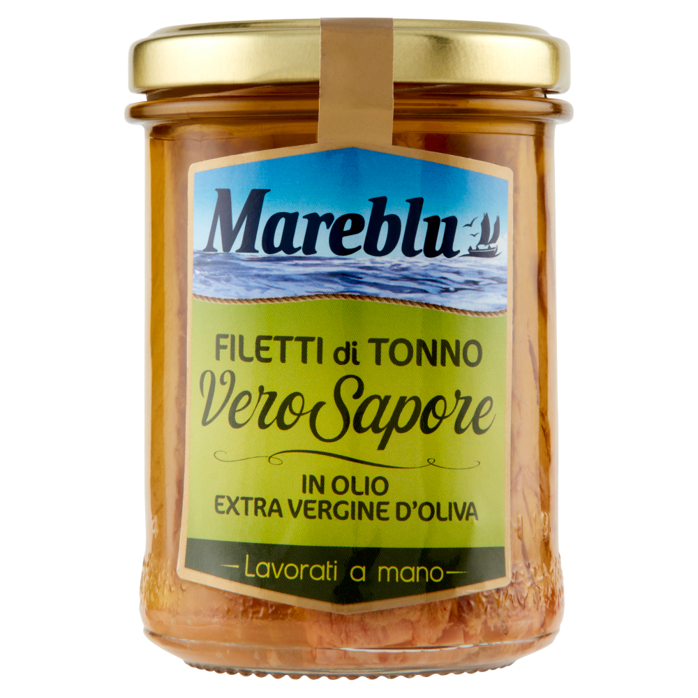 Mareblu VeroSapore Filetti di Tonno in Olio Extra Vergine d'Oliva 180 g