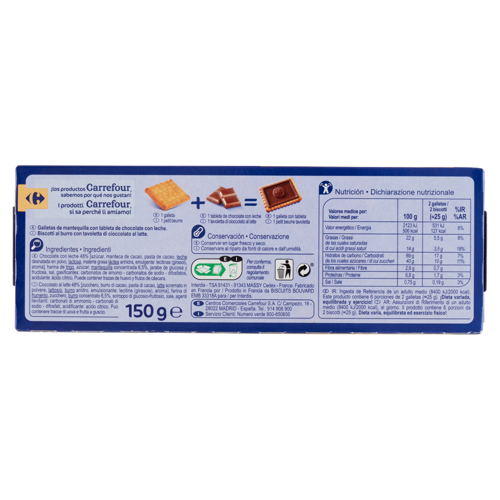 Carrefour Classic Les Tablettes au Chocolat au Lait 150 g