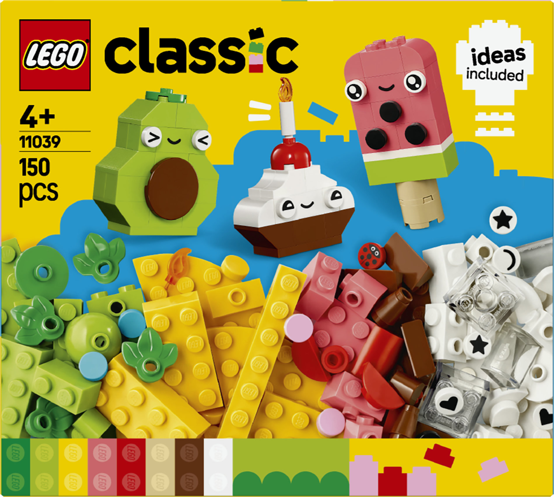 LEGO Classic 11039 Alimenti Creativi, Set di Giochi di Fantasia per Bambini 4+ con Cibo Giocattolo da Costruire, Idea Regalo