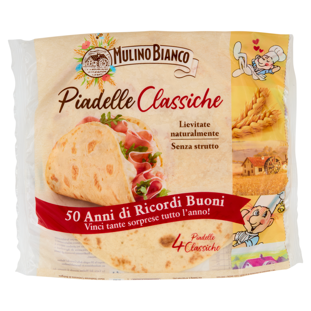 Mulino Bianco Piadelle Classiche Ideale per Piadina 4pz 300g