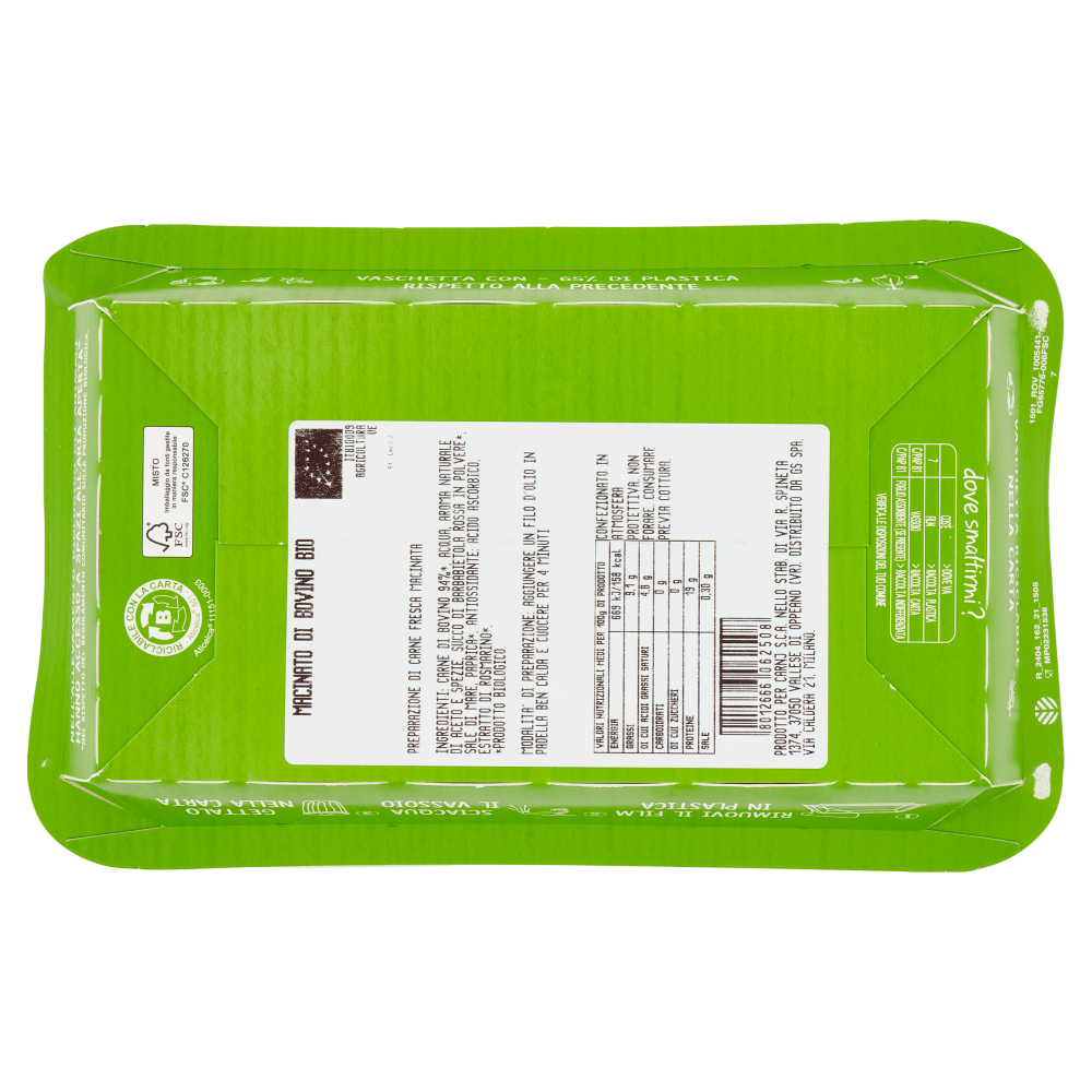 Carrefour Bio Macinato di Bovino Bio 0,360 kg