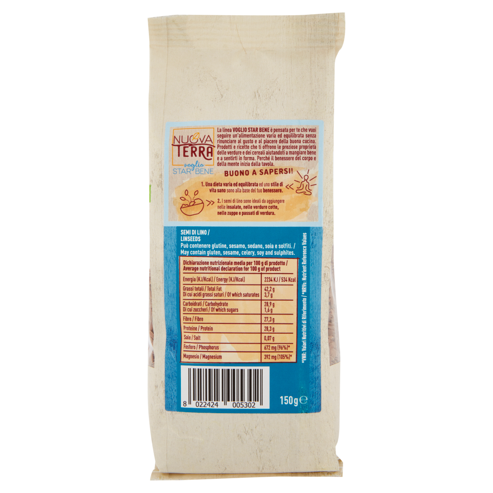 Nuova Terra voglio Star Bene Semi di Lino 150 g