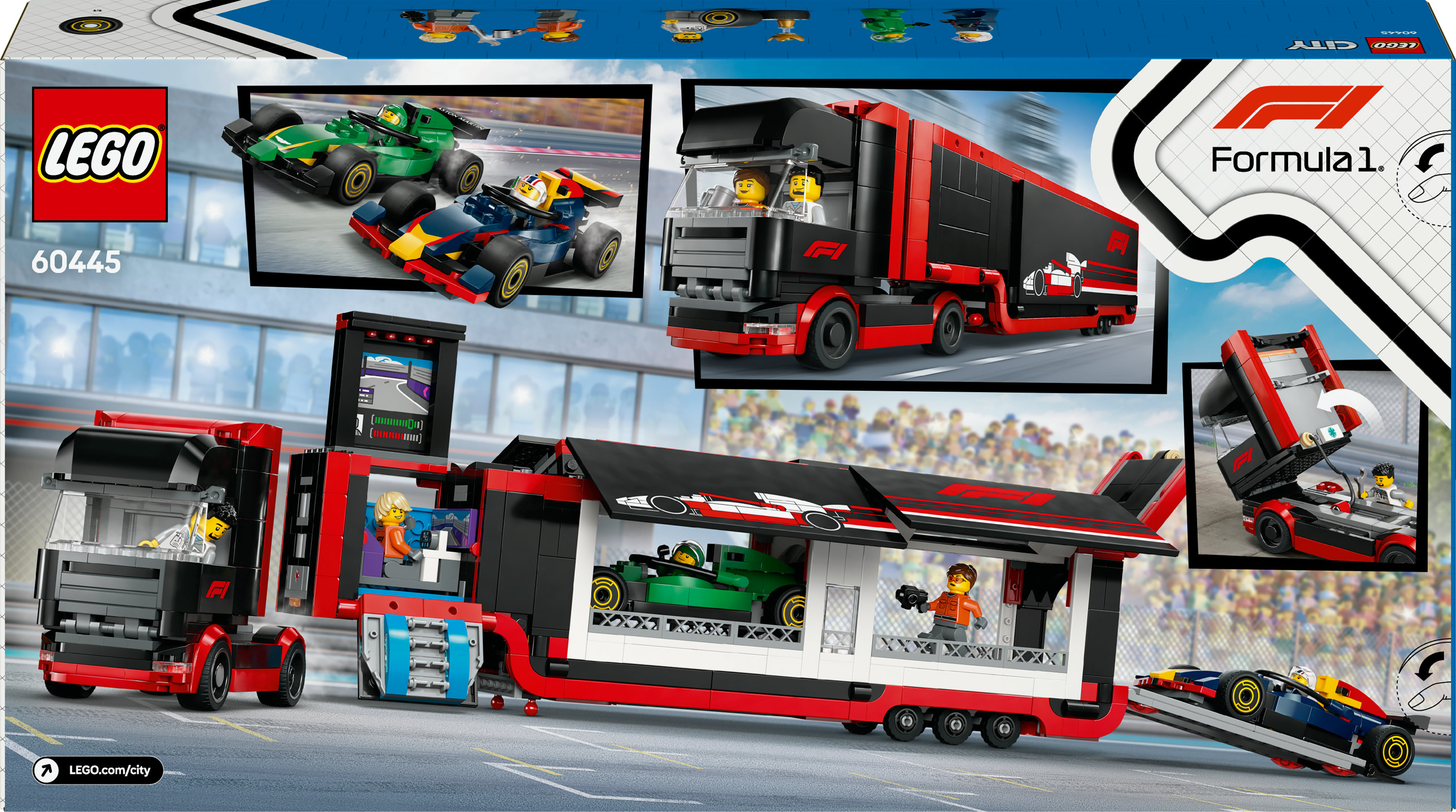 LEGO City Autotrasportatore F1® con monoposto RB20 e AMR24 F1®