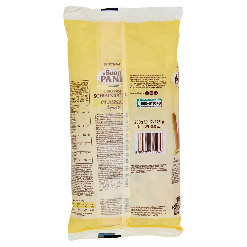 il Buon Pane i Grissini Schiacciatelli Classici Saporiti 2 x 125 g