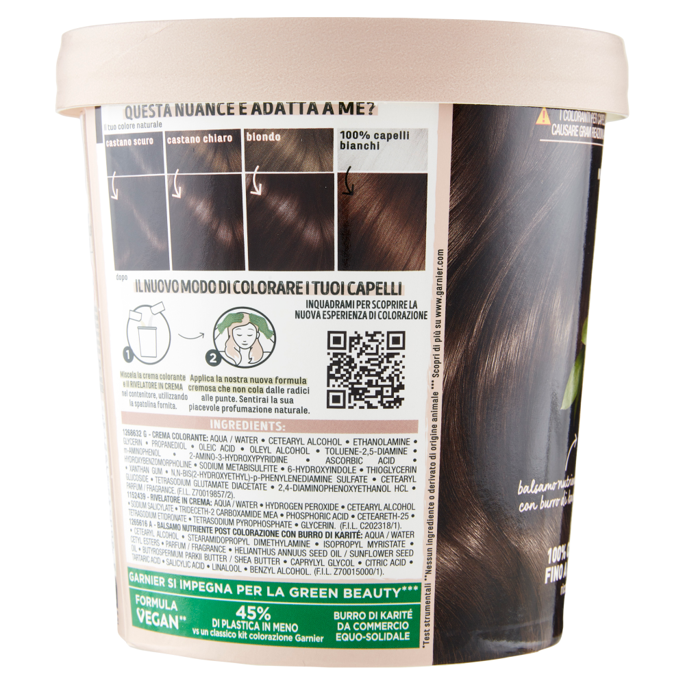 Garnier GOOD 4.0 Castano Cioccolato, colorazione permanente senza ammoniaca, 90% origine naturale