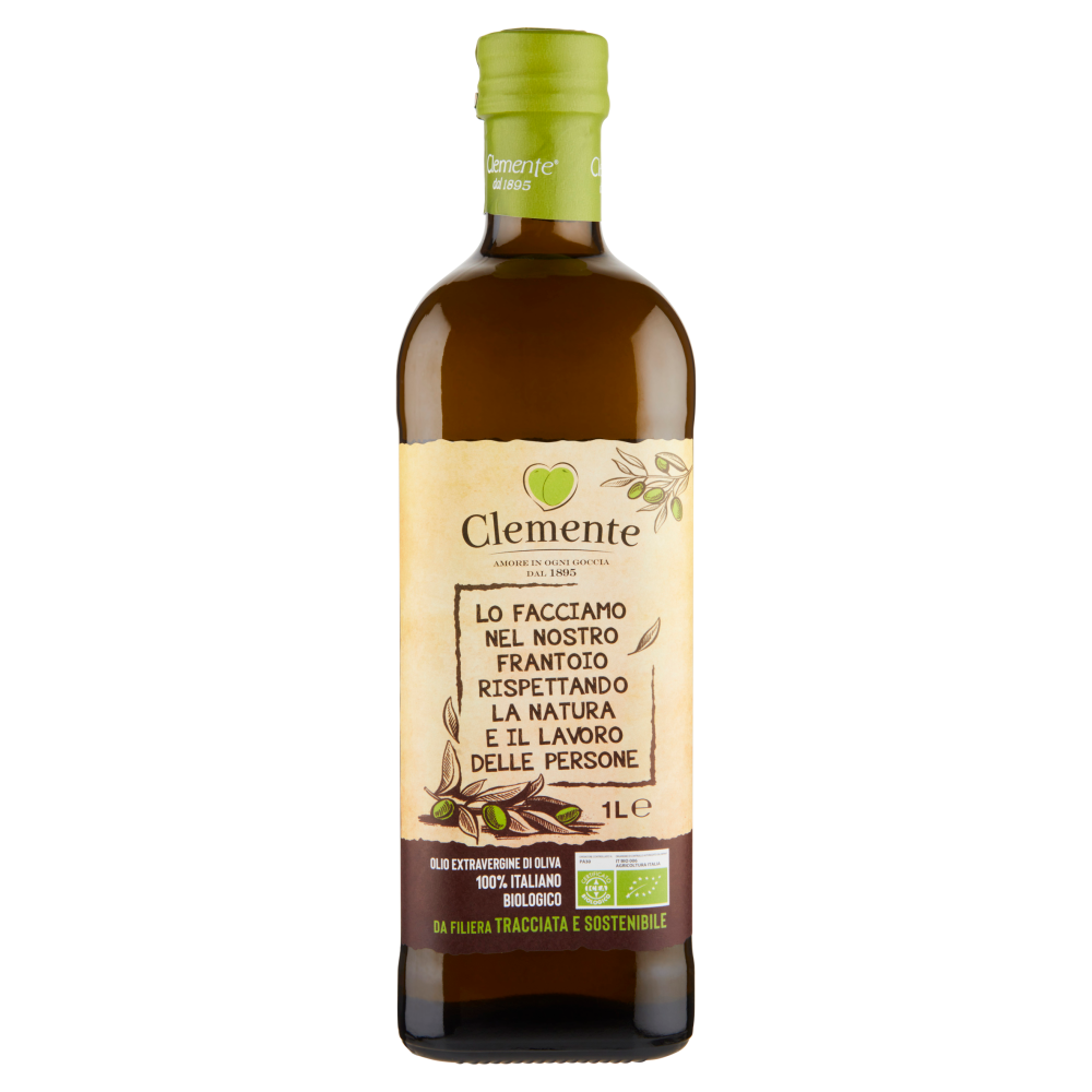 Clemente Olio Extravergine di Oliva 100% Italiano Biologico 1 L