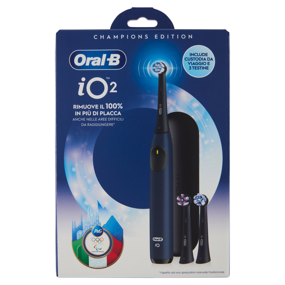 Oral-B iO 2 Champion Edition Spazzolino Elettrico Denti Ricaricabile Ocean Blue