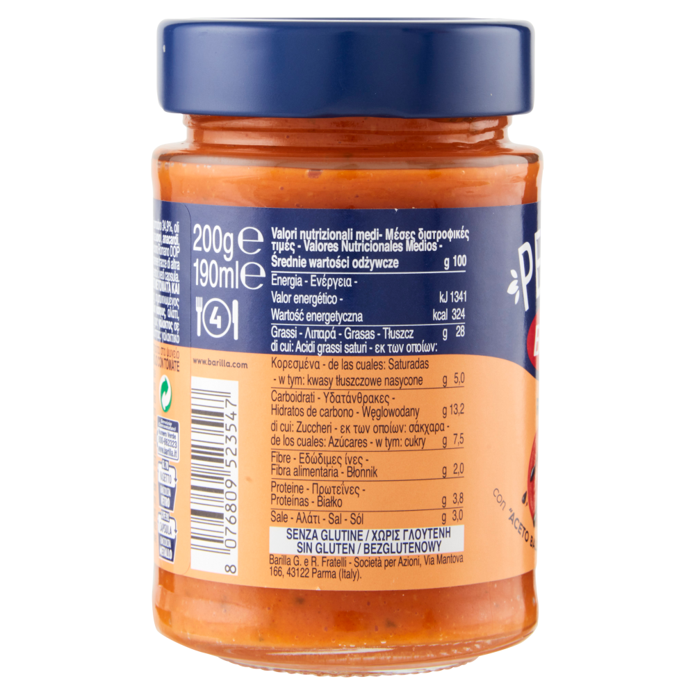 Barilla Pesto Rosso Aceto Balsamico Modena Condimento e Sugo per Pasta 200 g
