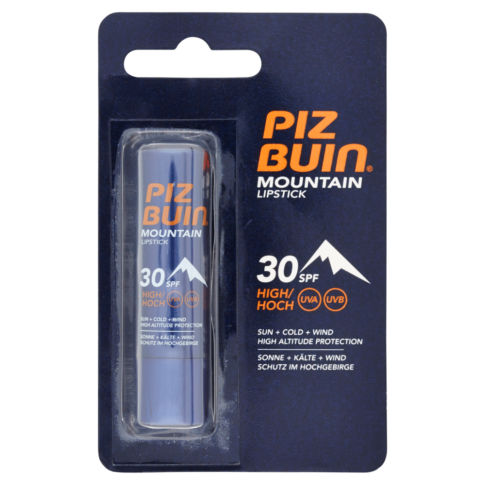 Piz Buin Stick Labbra Montagna, Protezione Alta 30 SPF Filtro Solare Uva/Uvb Mountain Lipstick 4.9g