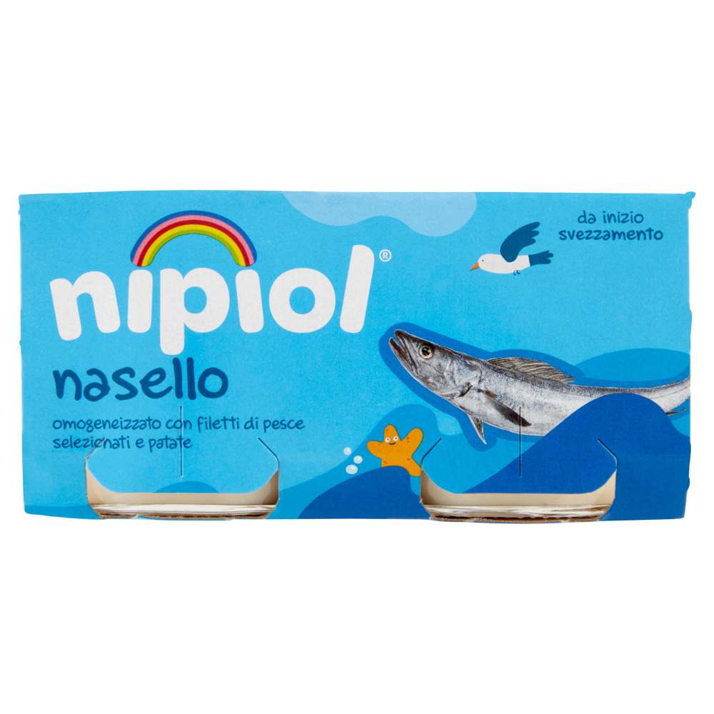 nipiol nasello omogeneizzato con filetti di pesce selezionato e patate 2 x 80 g