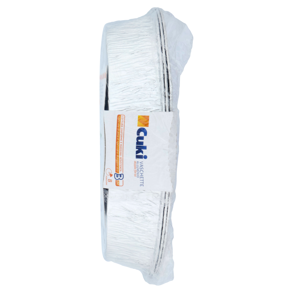Cuki Cuoce Vaschette Alluminio doppia forza 8 Porzioni 3 pz