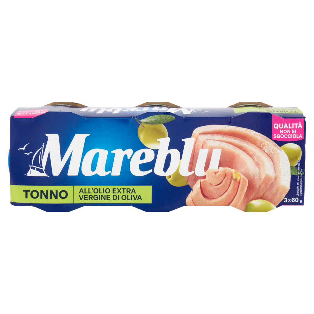 Mareblu Tonno all'Olio Extra Vergine di Oliva 3 x 60 g