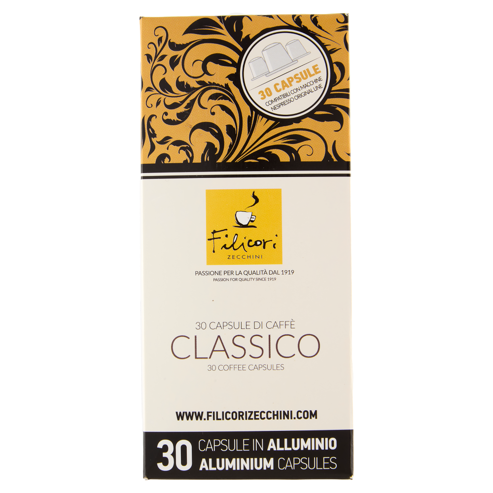Filicori Zecchini 30 Capsule di Caff&egrave; Classico Compatibili con Nespresso Original Line 30 x 5,5 g