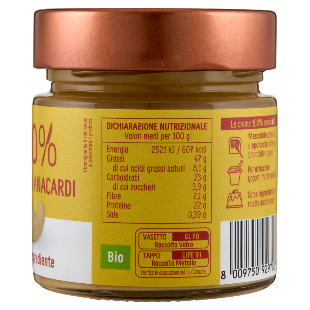 Euro Company 100% Crema di Anacardi Bio 175 g