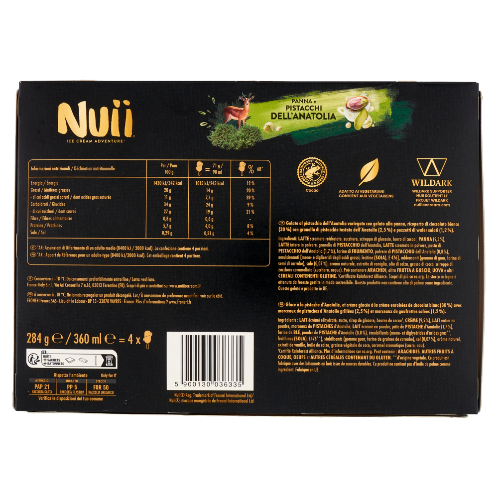 NUII Panna e Pistacchi dell'Anatolia 4 x 71 g