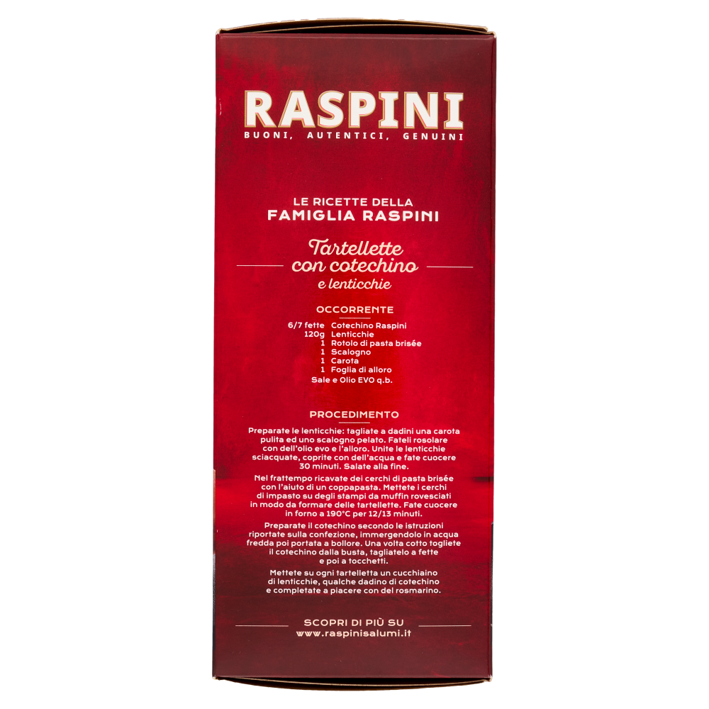 Raspini Cotechino Raspini Cotechino Gi&agrave; Cotto 500 g