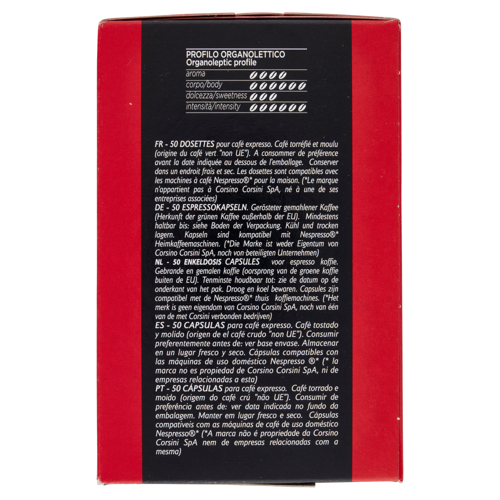 Caffè Corsini Classico italiano Gusto Deciso 50 Capsule di Caffè Compatibili Nespresso* 260 g