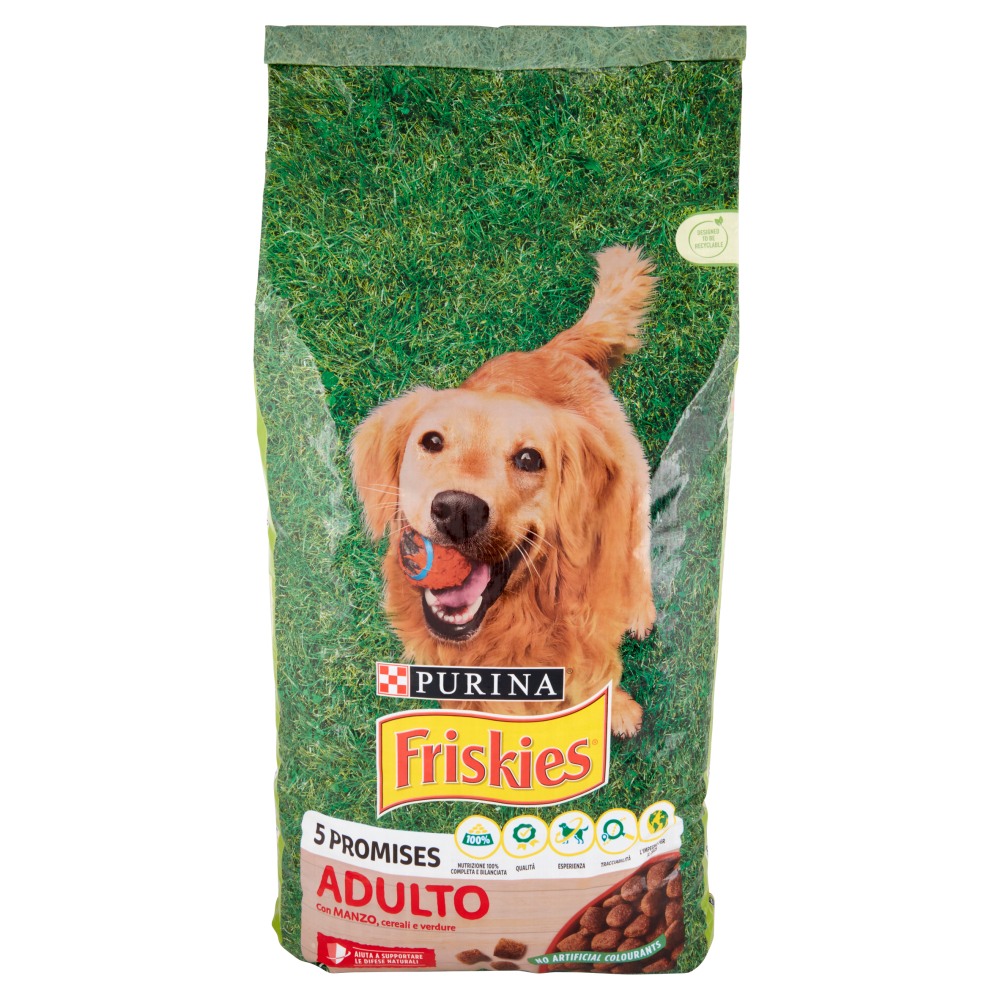PURINA FRISKIES Cane Adulto - con Manzo, Cereali e Verdure 12 kg