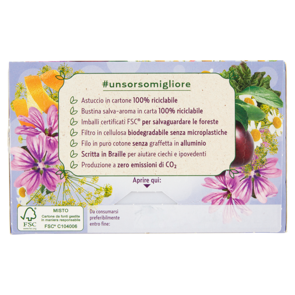 Pompadour Le Tisane Regolarit&agrave; con Finocchio e Prugna 18 x 2,2 g