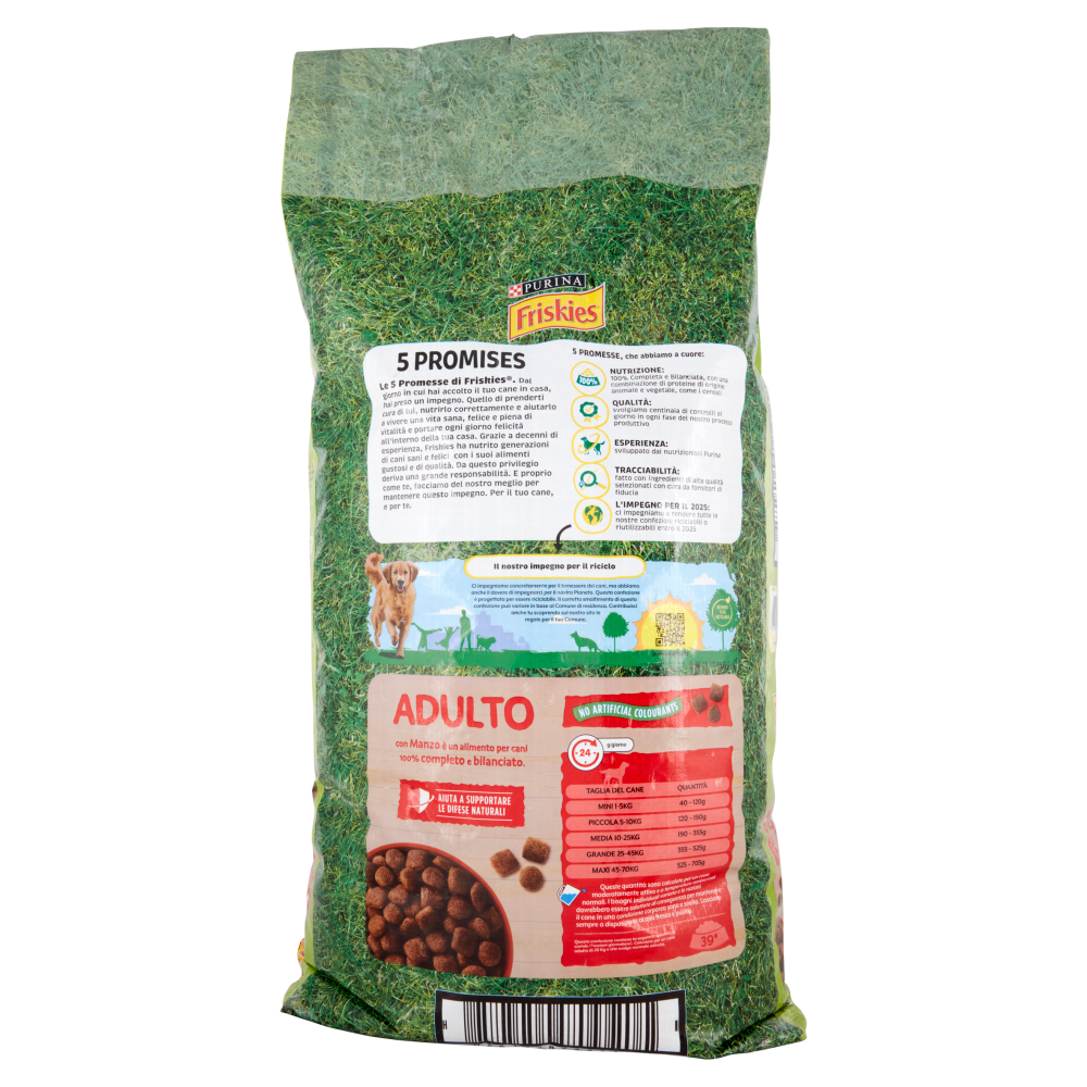 PURINA FRISKIES Cane Adulto - con Manzo, Cereali e Verdure 12 kg