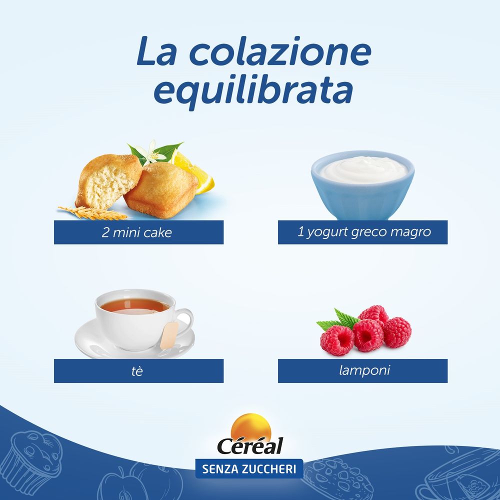 Cereal Senza Zuccheri Mini Cake, Gusto Limone, 7 monoporzioni - 196g