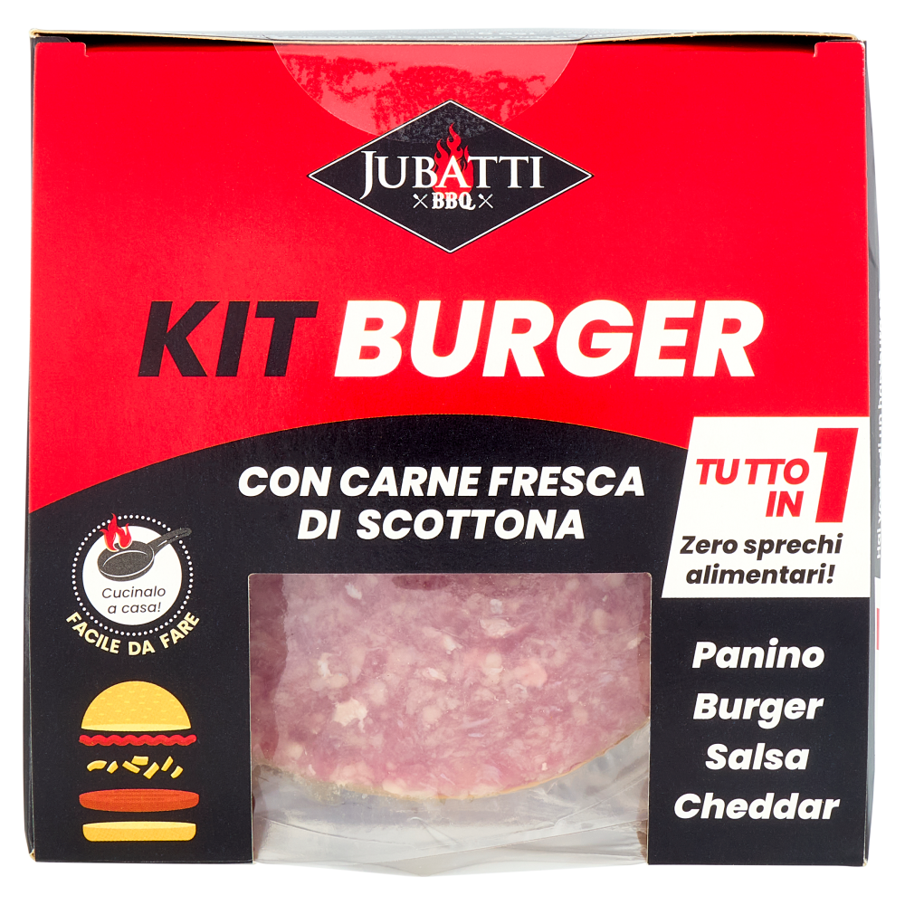 Jubatti BBQ Kit Burger con Carne Fresca di Scottona 252 g