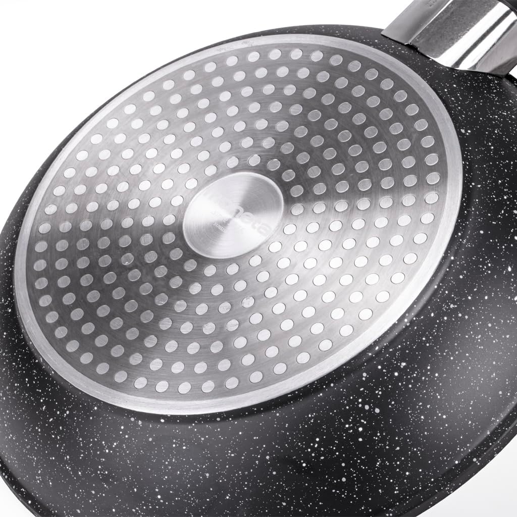 Moneta Magnolia Stone Black Set 2 padelle antiaderenti 24,28 cm. Anche per Induzione.