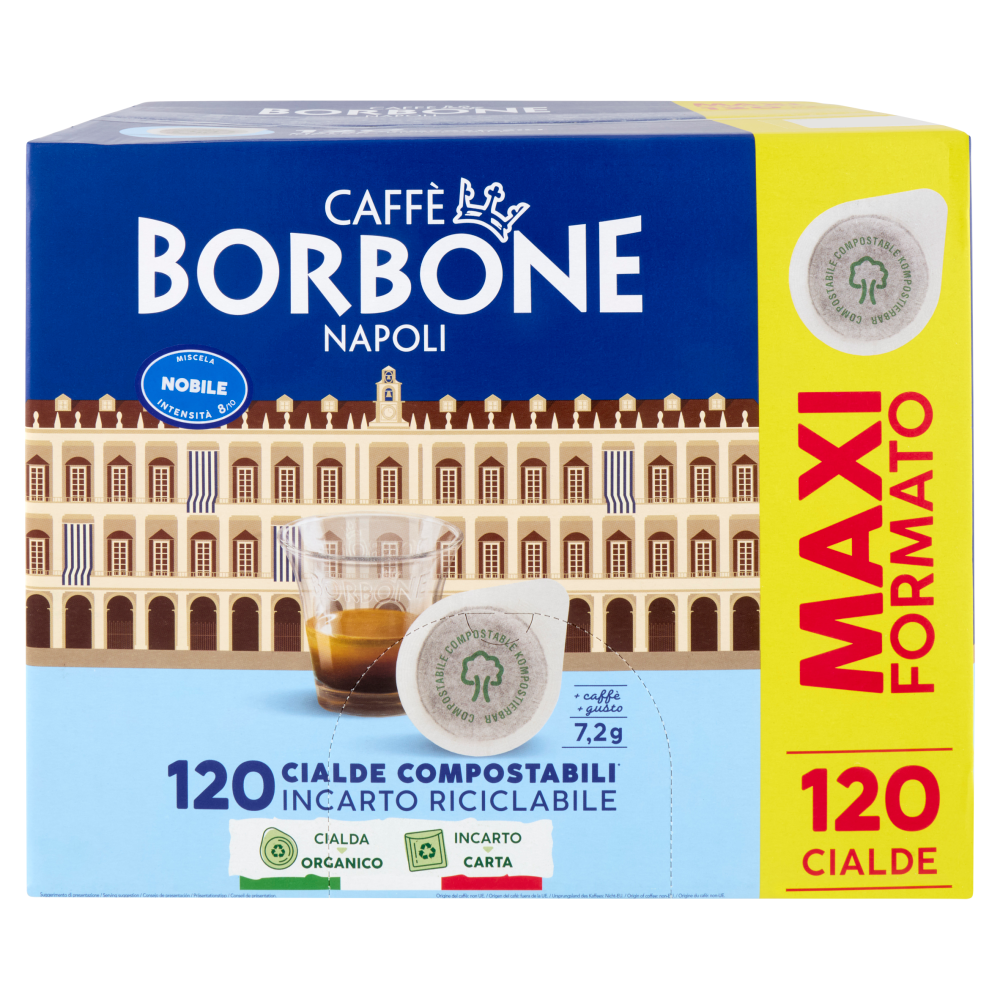 Caff&egrave; Borbone Miscela Nobile Cialde Compostabili* 120 x 7,2 g