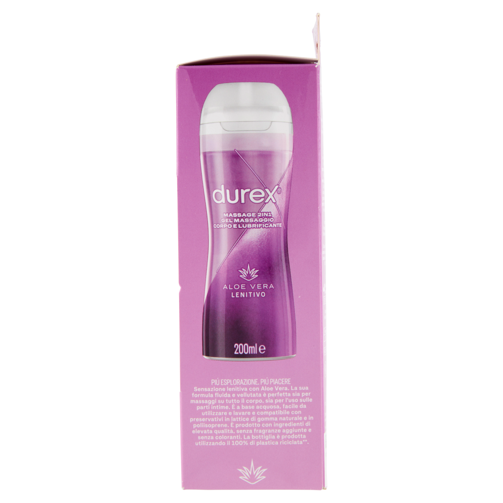 Durex Massage 2 in 1, Gel Lubrificante Intimo a Base Acqua e Gel per Massaggi, con Aloe Vera, 200 ml