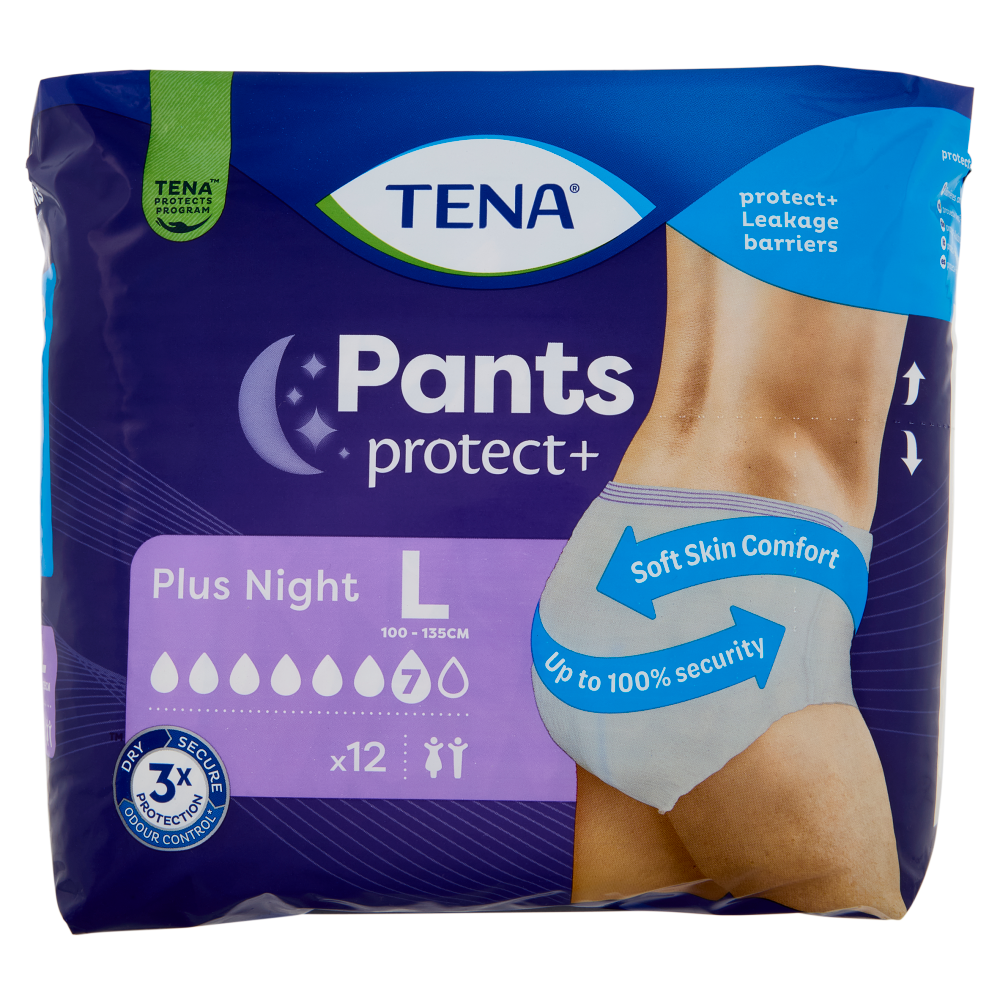 Tena Pants protect+ Plus Night L 12 pz