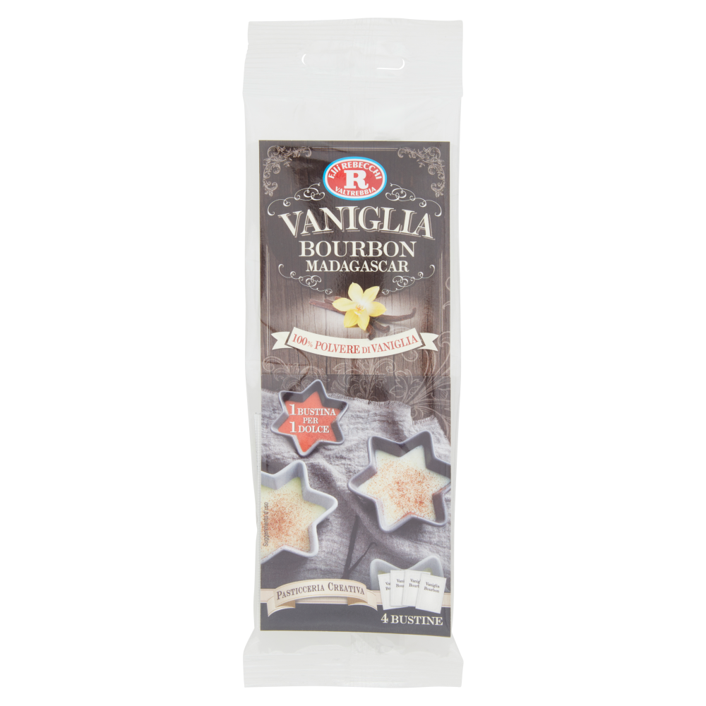 F.lli Rebecchi Valtrebbia Pasticceria Creativa Vaniglia Bourbon Madagascar 4 x 1 g