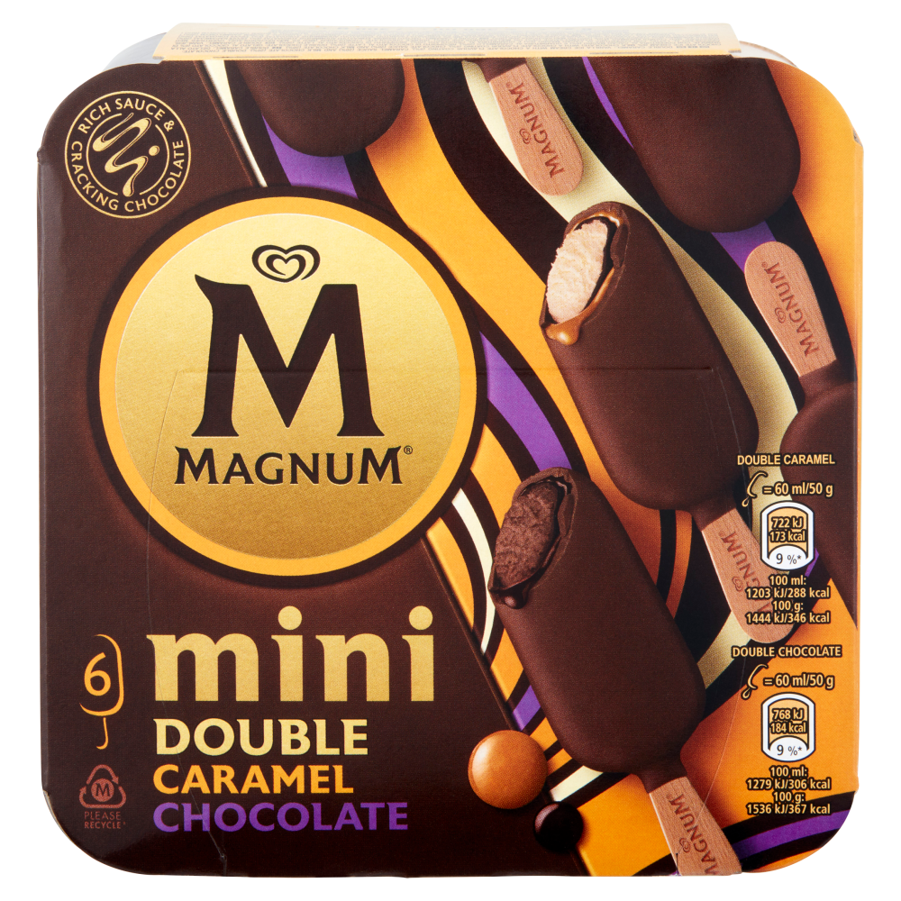 Magnum mini Double 3 Caramel 3 Chocolate 6 x 50 g Carrefour