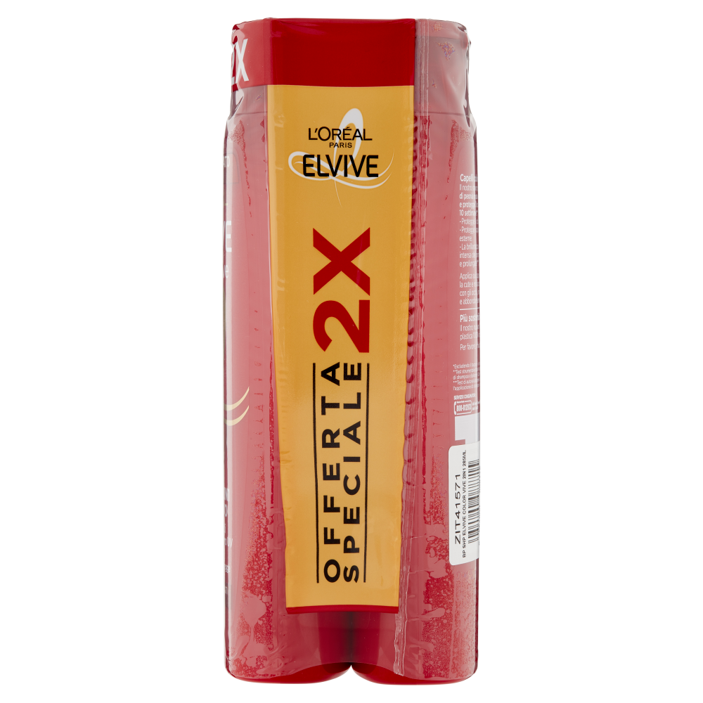 L'Or&eacute;al Paris Shampoo 2in1 Elvive Color Vive, Per Capelli Colorati o con M&egrave;ches, Confezione da 2