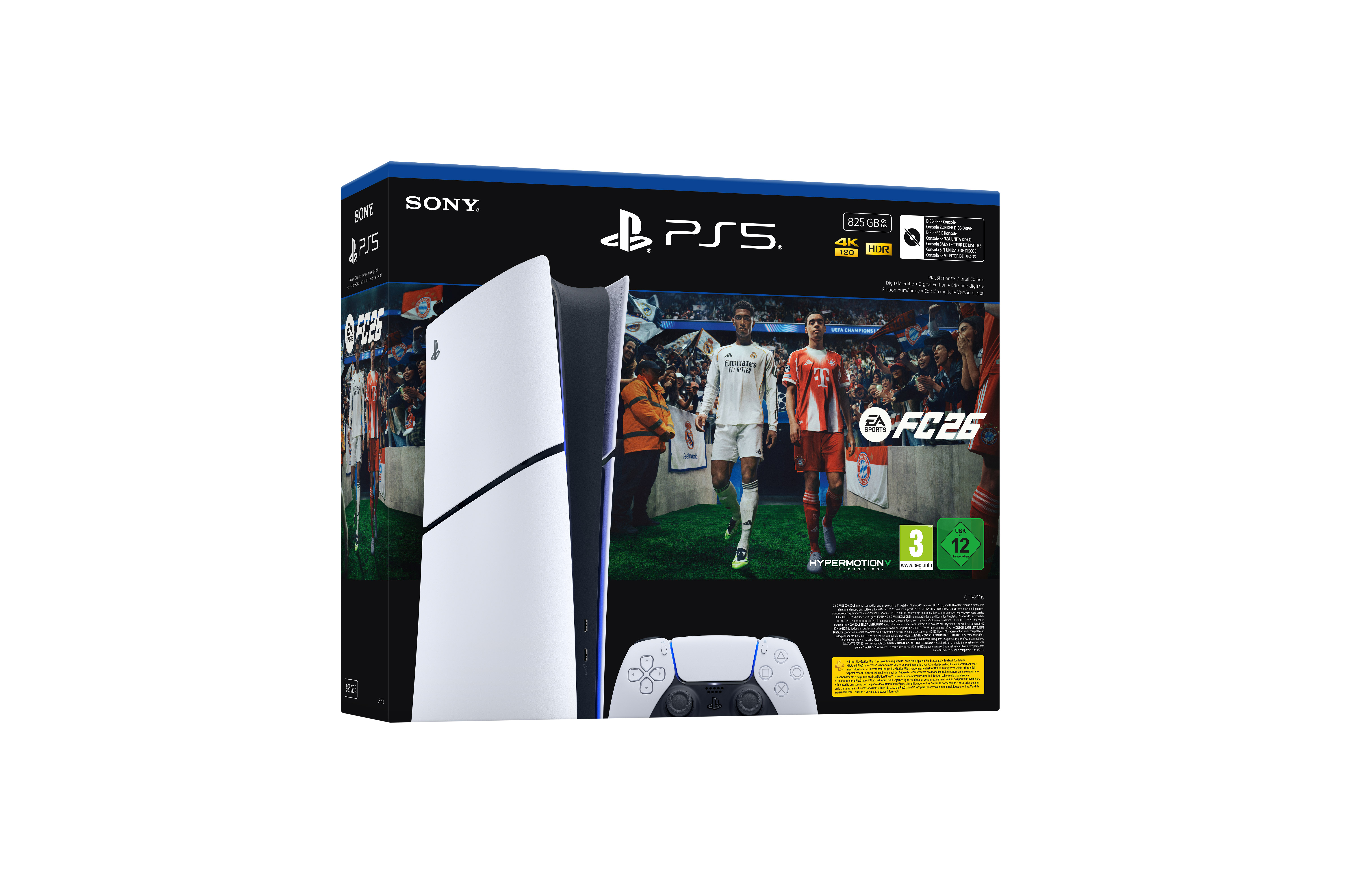Sony PlayStation 5 Digital + EA Sports FC 26 Bundle 825 GB Wi-Fi Nero, Bianco