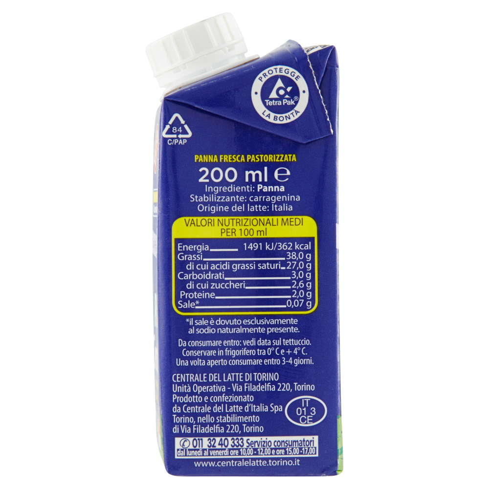 Centrale del Latte di Torino Tapporosso Panna della Centrale 200 ml